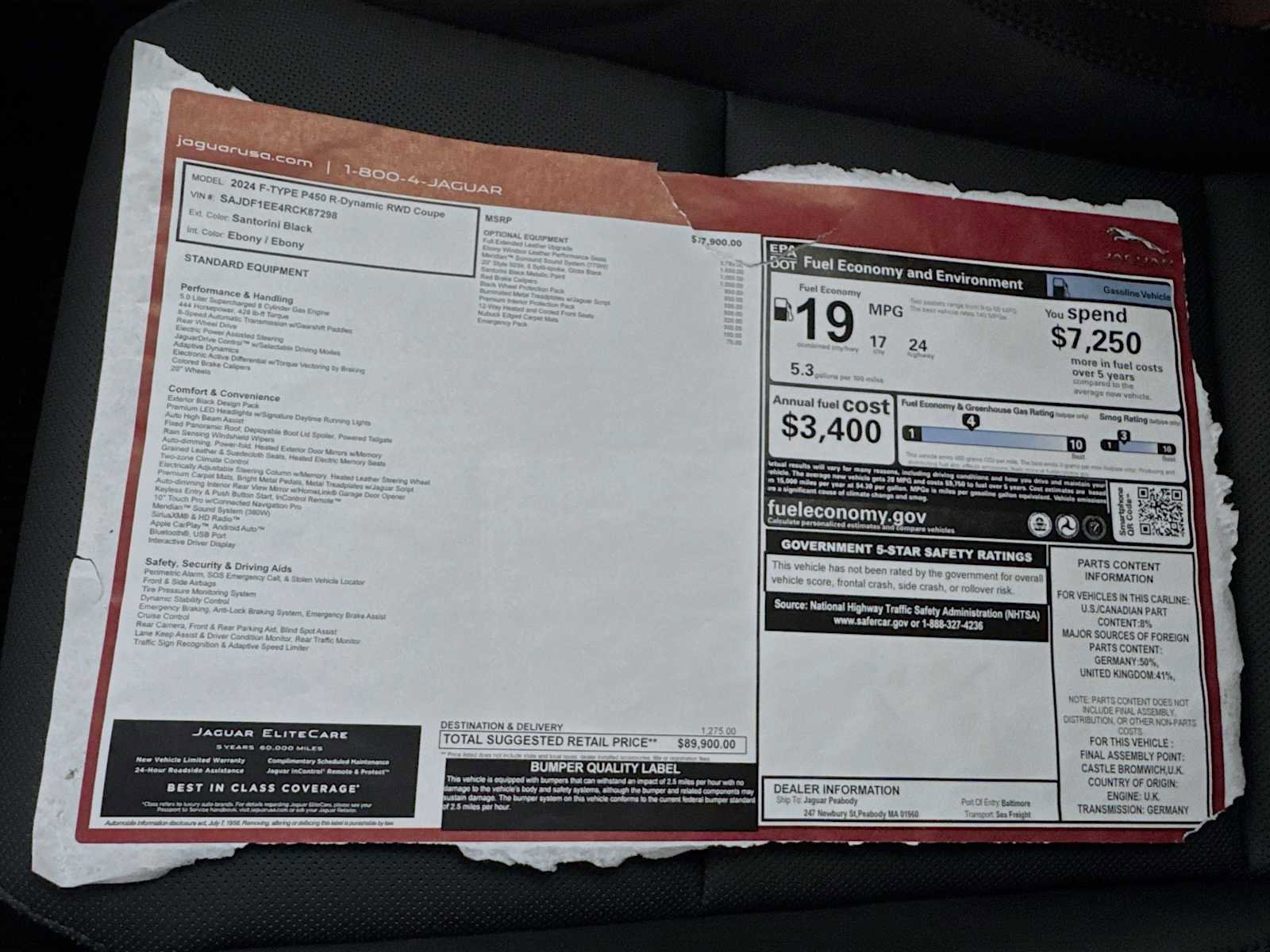 New 2024 Jaguar F-TYPE R-Dynamic image 25