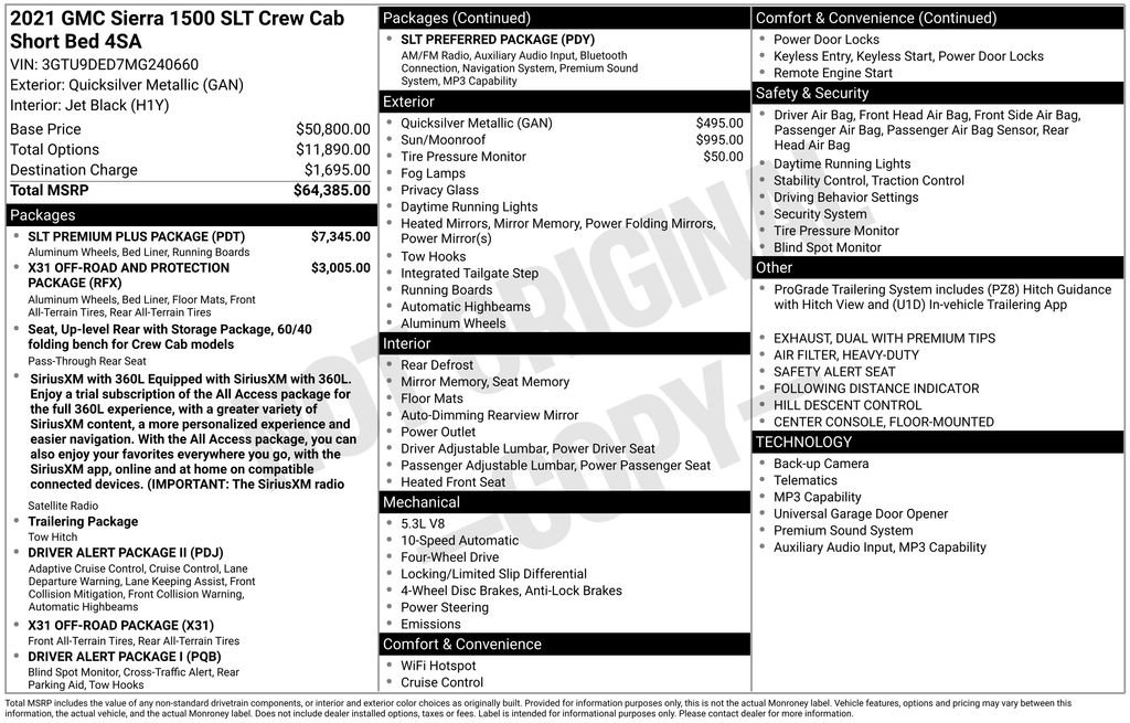 Certified 2021 GMC Sierra 1500 SLT w/ SLT Premium Plus Package AWD/4WD image 18