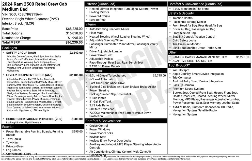 Used 2024 RAM 2500 Rebel w/ Safety Group image 5