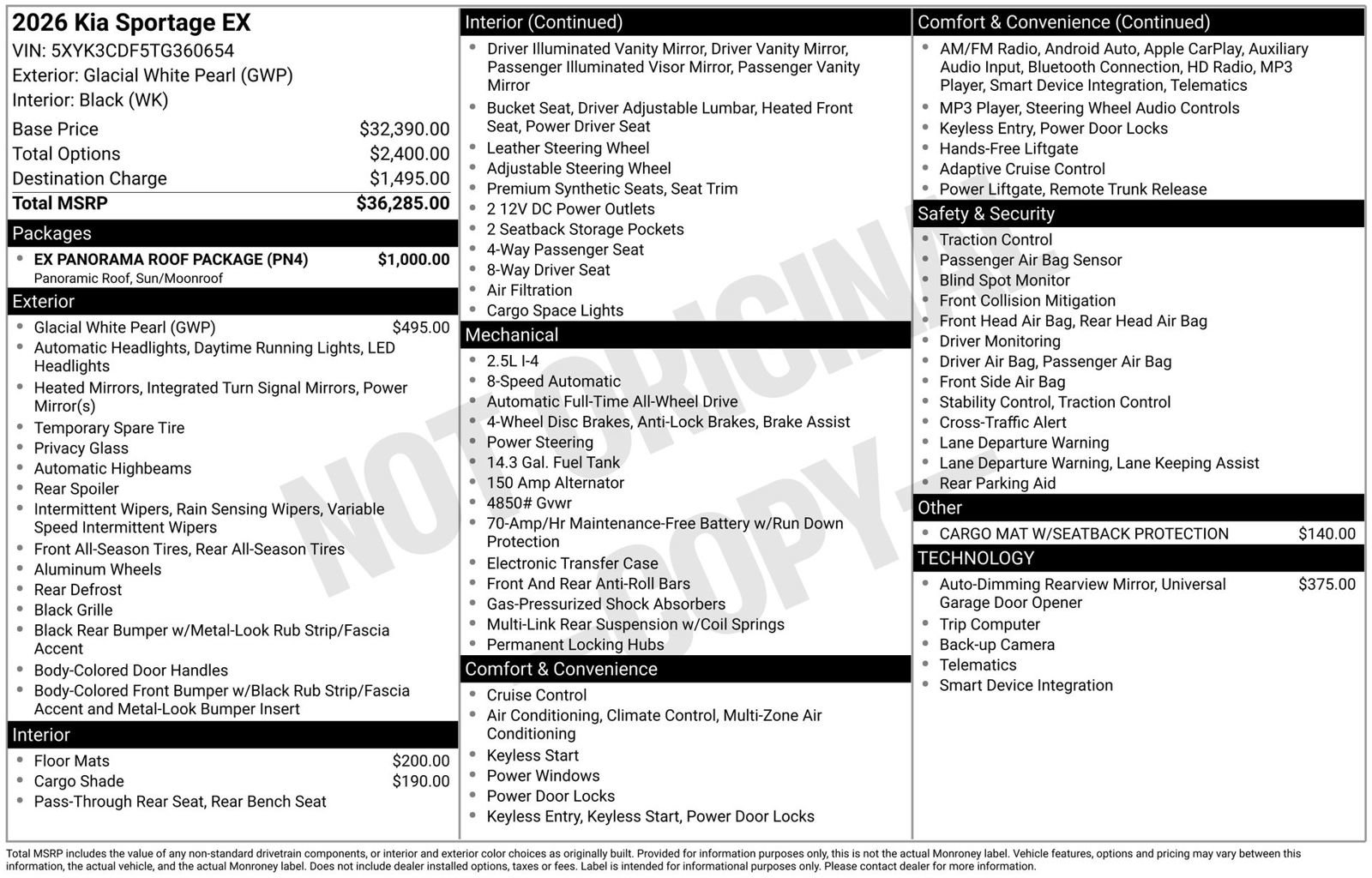 Used 2026 Kia Sportage EX w/ EX Panorama Roof Package AWD/4WD image 3