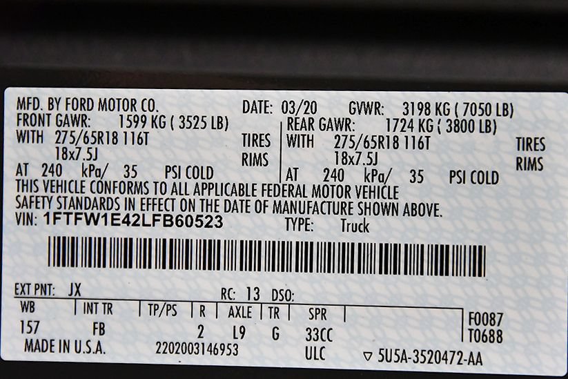 Used 2020 Ford F150 XLT w/ Equipment Group 302A Luxury AWD/4WD image 17