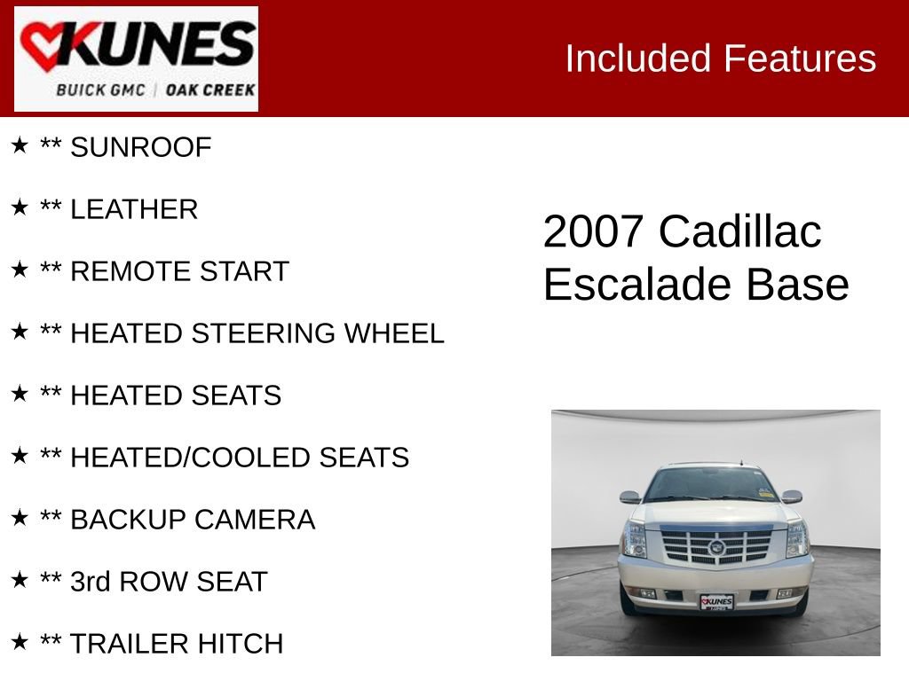 Used 2007 Cadillac Escalade AWD w/ Information Package image 2