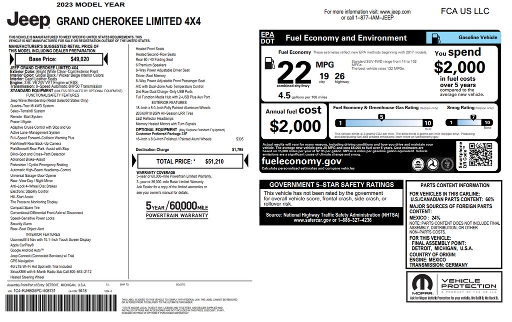 Used 2023 Jeep Grand Cherokee Limited AWD/4WD image 33