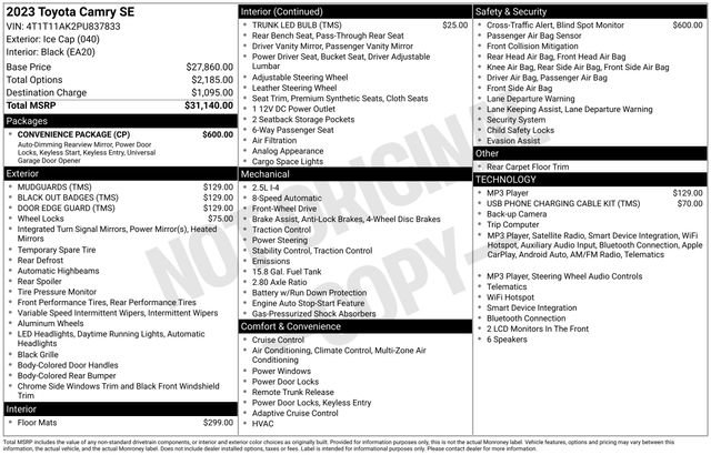 Certified 2023 Toyota Camry SE w/ Convenience Package FWD image 35