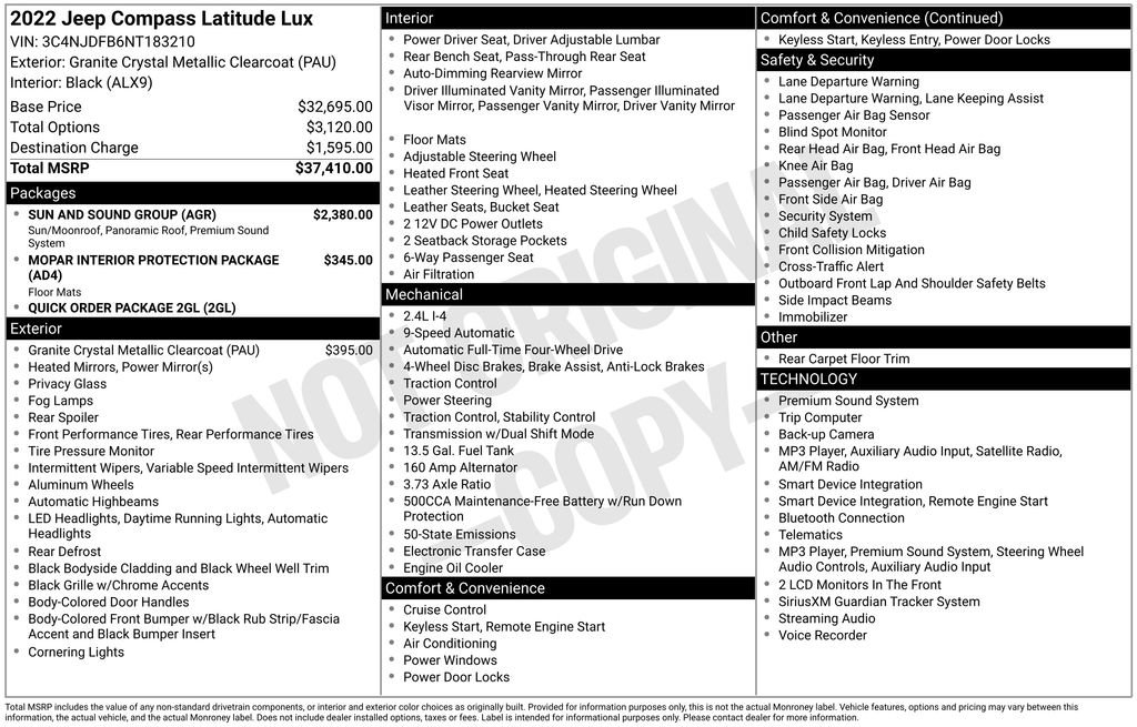 Used 2022 Jeep Compass Latitude w/ Sun and Sound Group AWD/4WD image 31