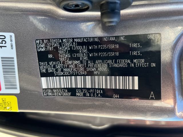 Used 2015 Toyota Sienna XLE Premium AWD/4WD image 17