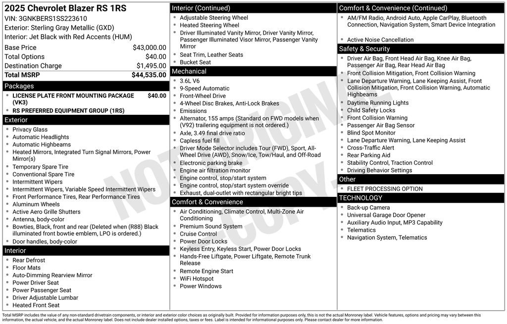 Used 2025 Chevrolet Blazer RS image 59