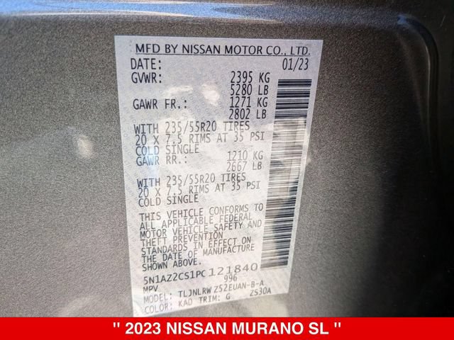 Certified 2023 Nissan Murano SL w/ SL Moonroof Package AWD/4WD image 43
