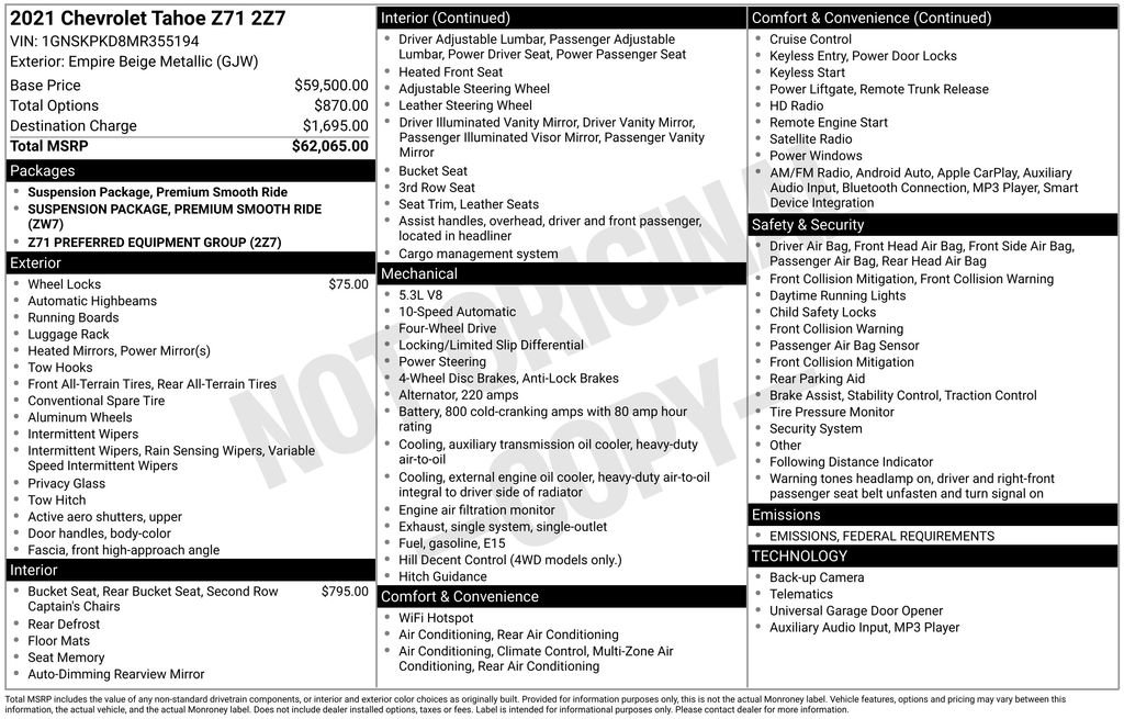 Used 2021 Chevrolet Tahoe Z71 image 5