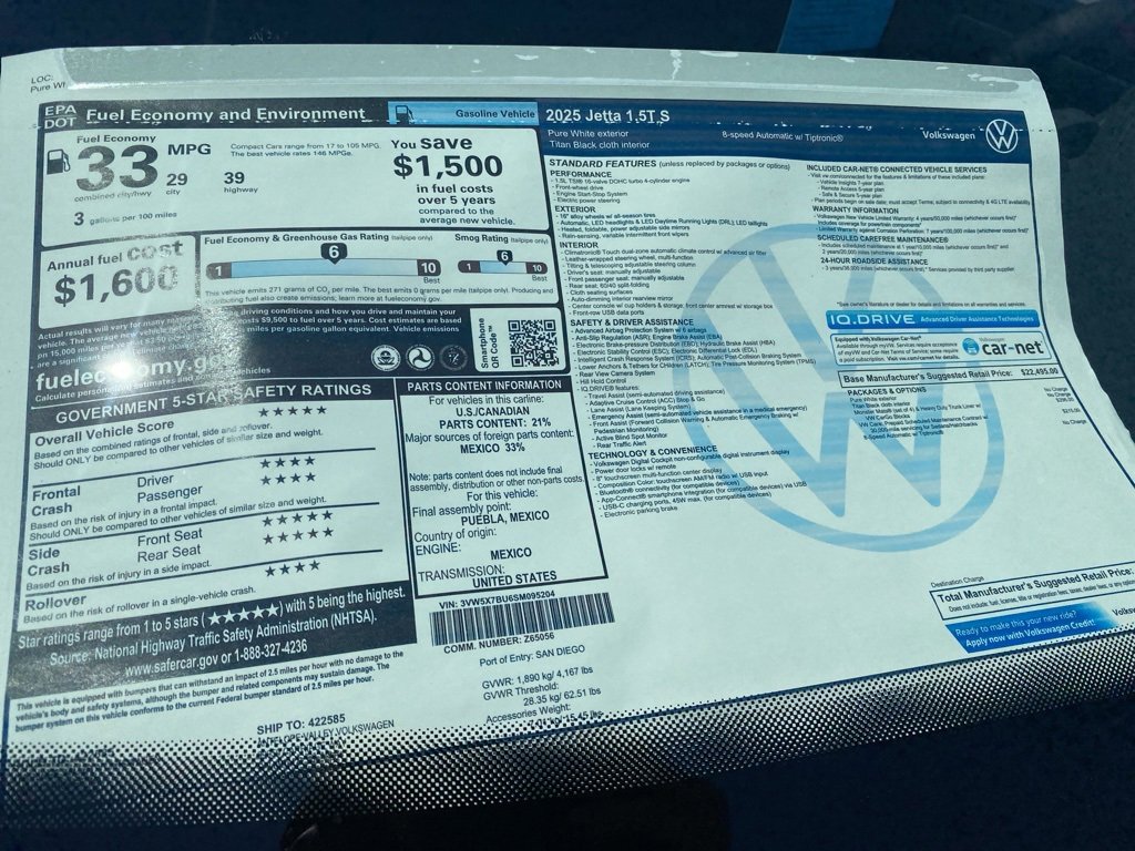 New 2025 Volkswagen Jetta S image 30