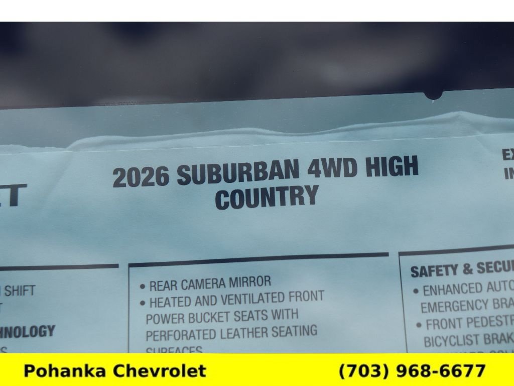 New 2026 Chevrolet Suburban High Country AWD/4WD image 34