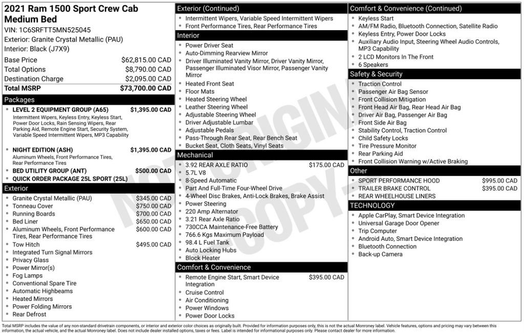 Used 2021 RAM 1500 Sport w/ Night Edition AWD/4WD image 2