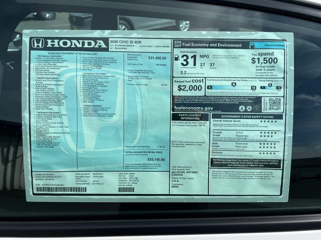 New 2026 Honda Civic Si image 30