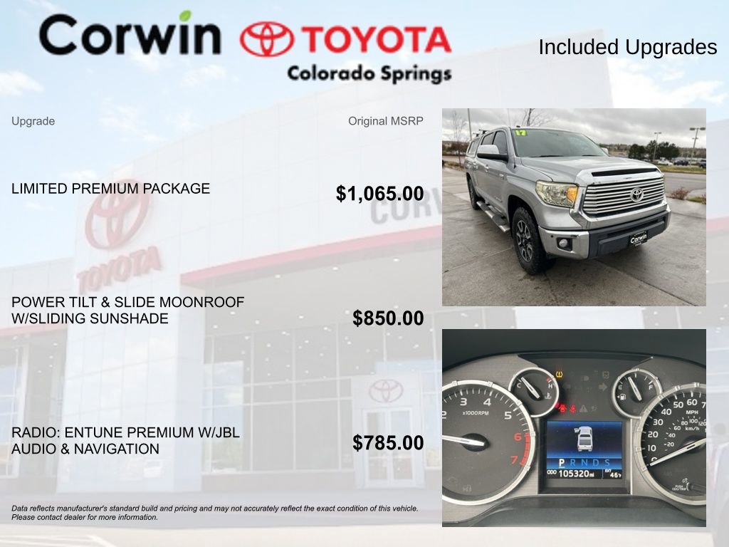 Used 2017 Toyota Tundra Limited w/ Limited Premium Package AWD/4WD image 4
