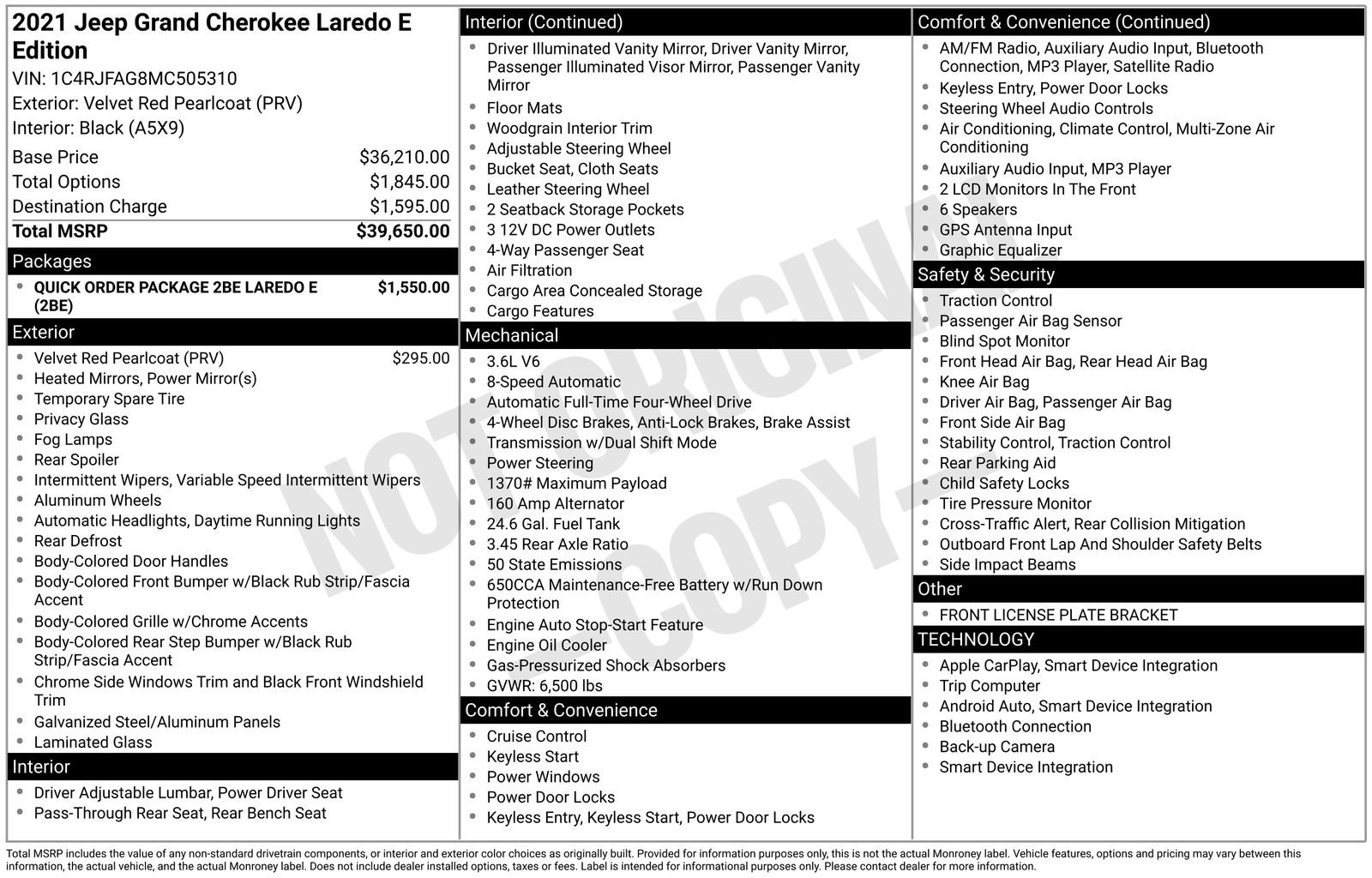 Used 2021 Jeep Grand Cherokee Laredo image 2