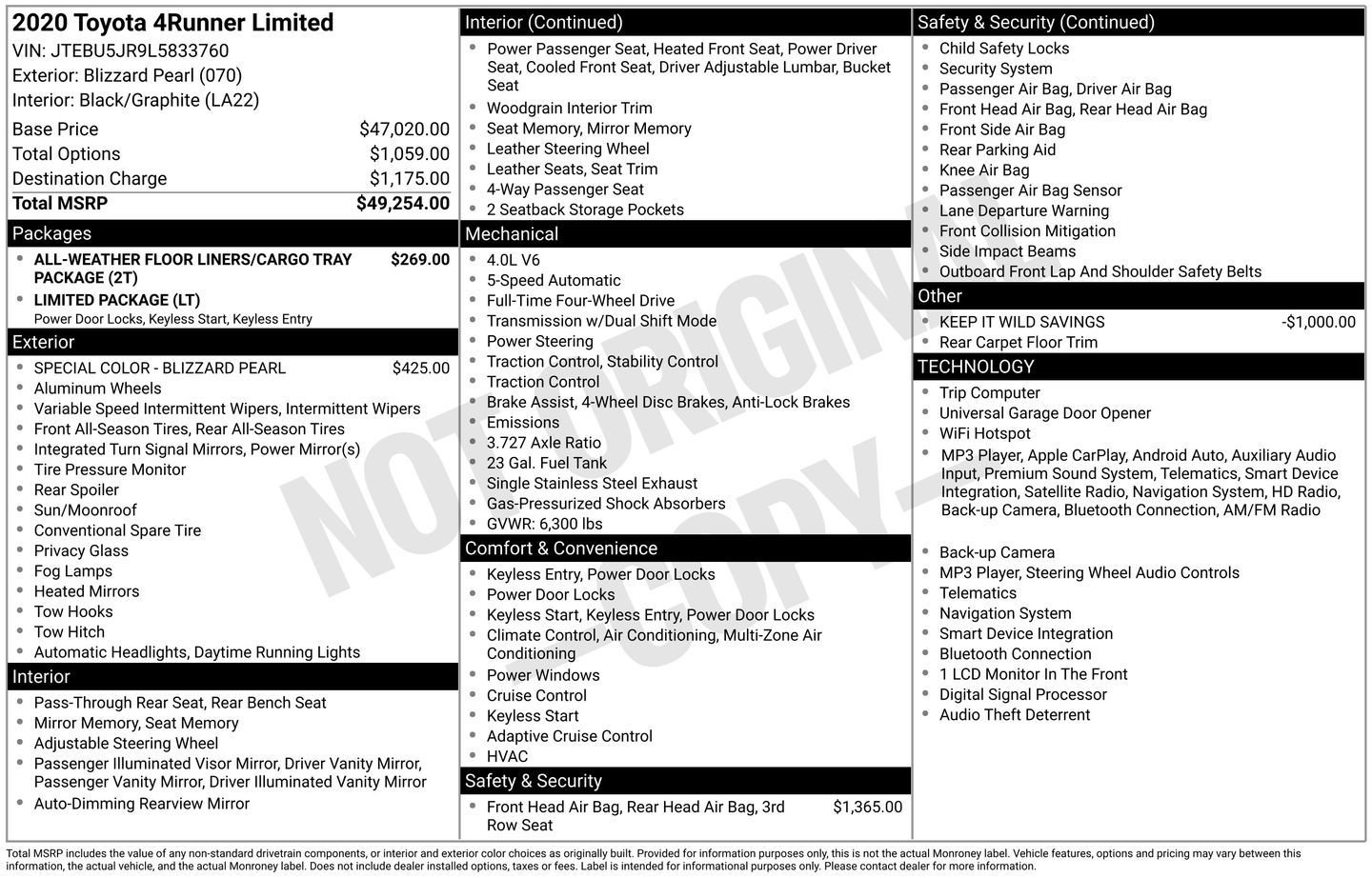 Certified 2020 Toyota 4Runner Limited AWD/4WD image 10
