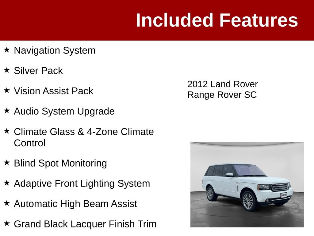 Used 2012 Land Rover Range Rover Supercharged AWD/4WD image 3