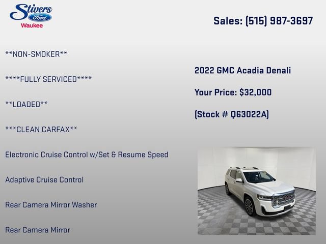 Used 2022 GMC Acadia Denali w/ Denali Technology Package AWD/4WD image 22