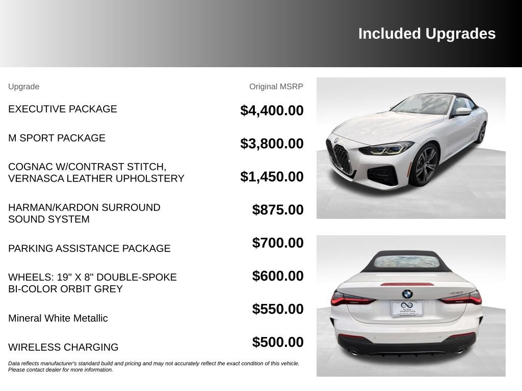 Used 2021 BMW 430i Convertible w/ Executive Package RWD image 6