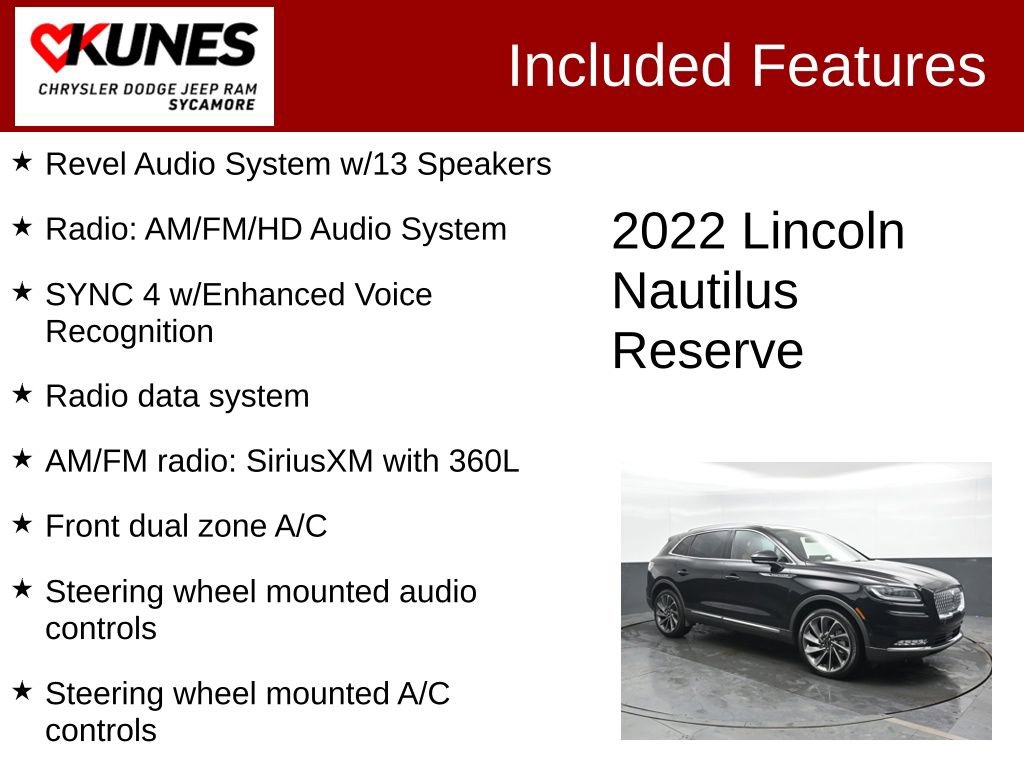 Used 2022 Lincoln Nautilus Reserve w/ Equipment Group 202A image 4