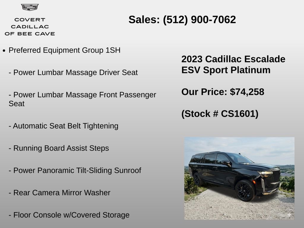 Used 2023 Cadillac Escalade ESV Sport Platinum w/ LPO, ONYX Package AWD/4WD image 6