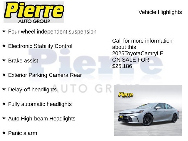 Used 2025 Toyota Camry LE FWD image 14