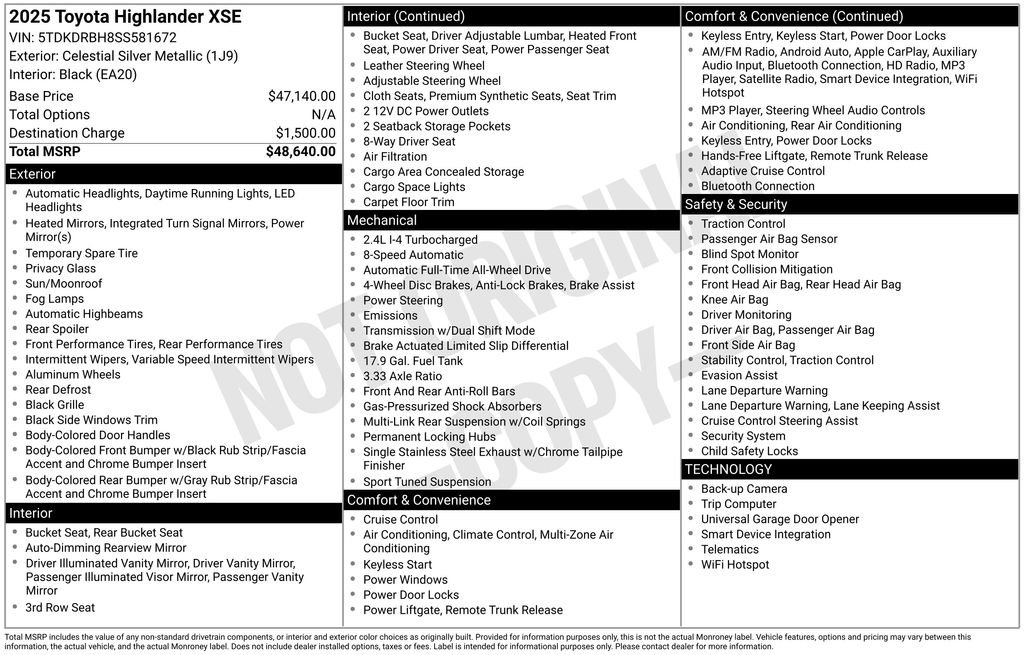 Used 2025 Toyota Highlander XSE image 58