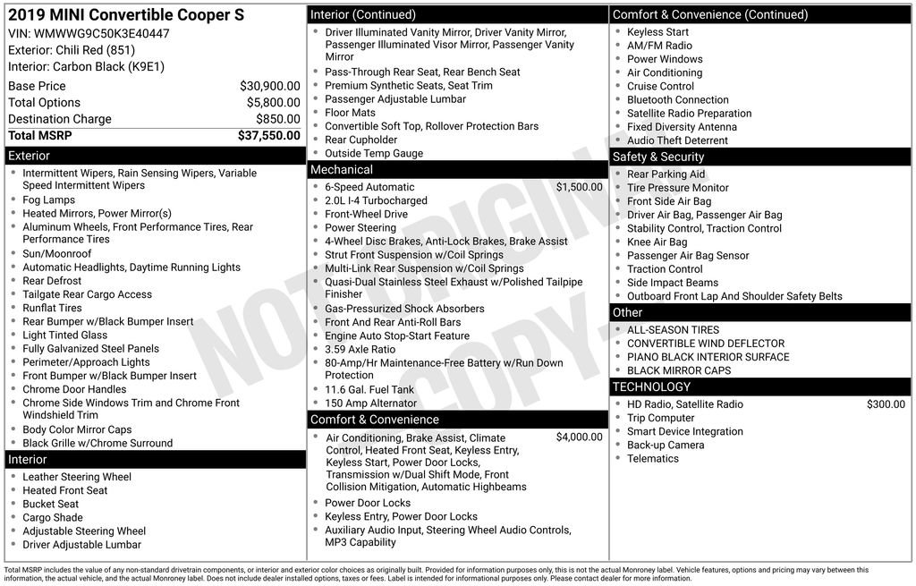 Used 2019 MINI Cooper S w/ Signature Upholstery Package image 29