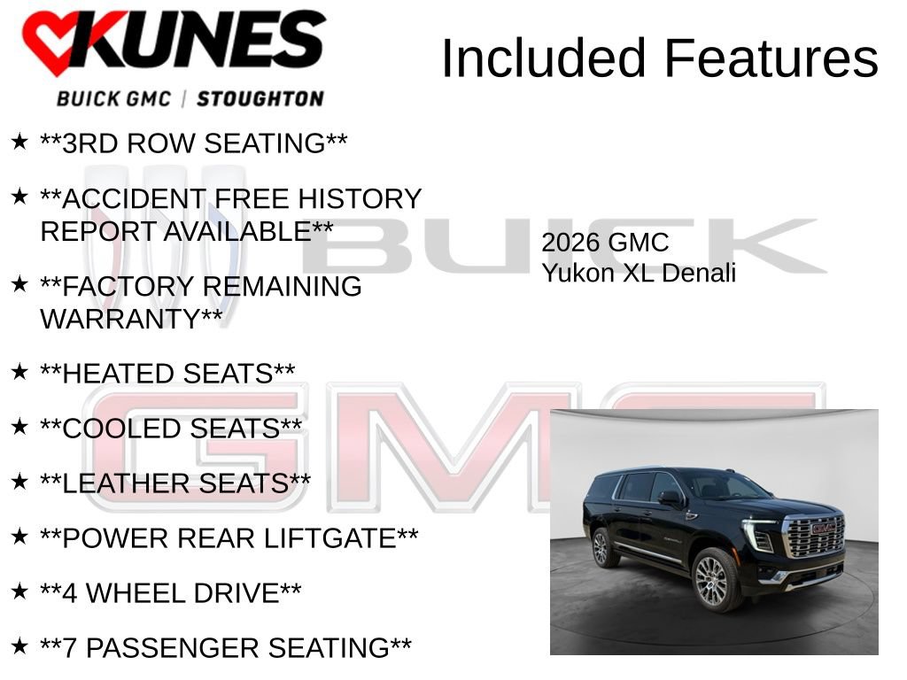 New 2026 GMC Yukon XL Denali w/ Sun & Power Step Package AWD/4WD image 3