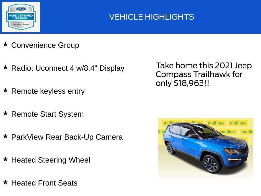 Used 2021 Jeep Compass Trailhawk w/ Convenience Group image 18
