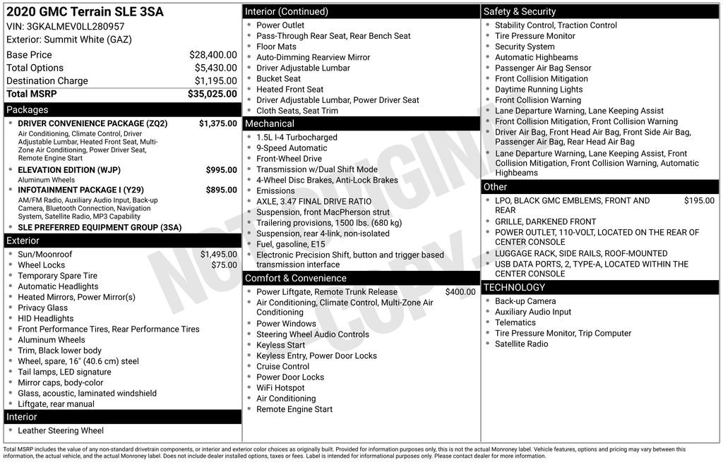 Used 2020 GMC Terrain SLE w/ Driver Convenience Package image 4