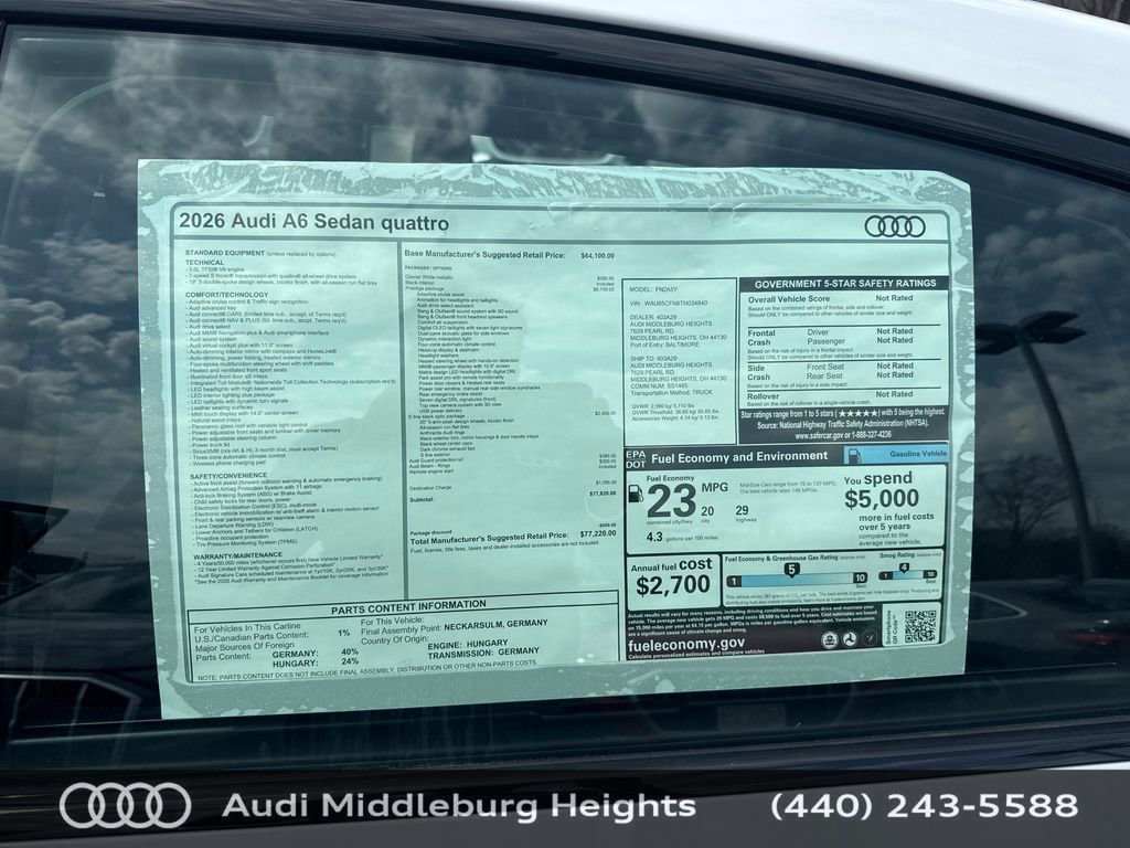 New 2026 Audi A6 Prestige image 25