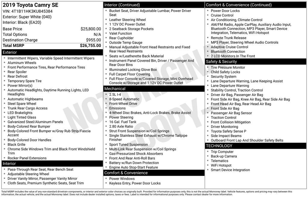 Used 2019 Toyota Camry SE image 13