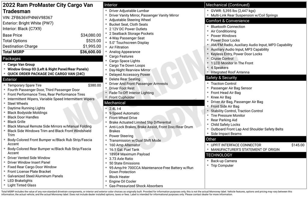 Used 2022 RAM ProMaster City Tradesman image 11