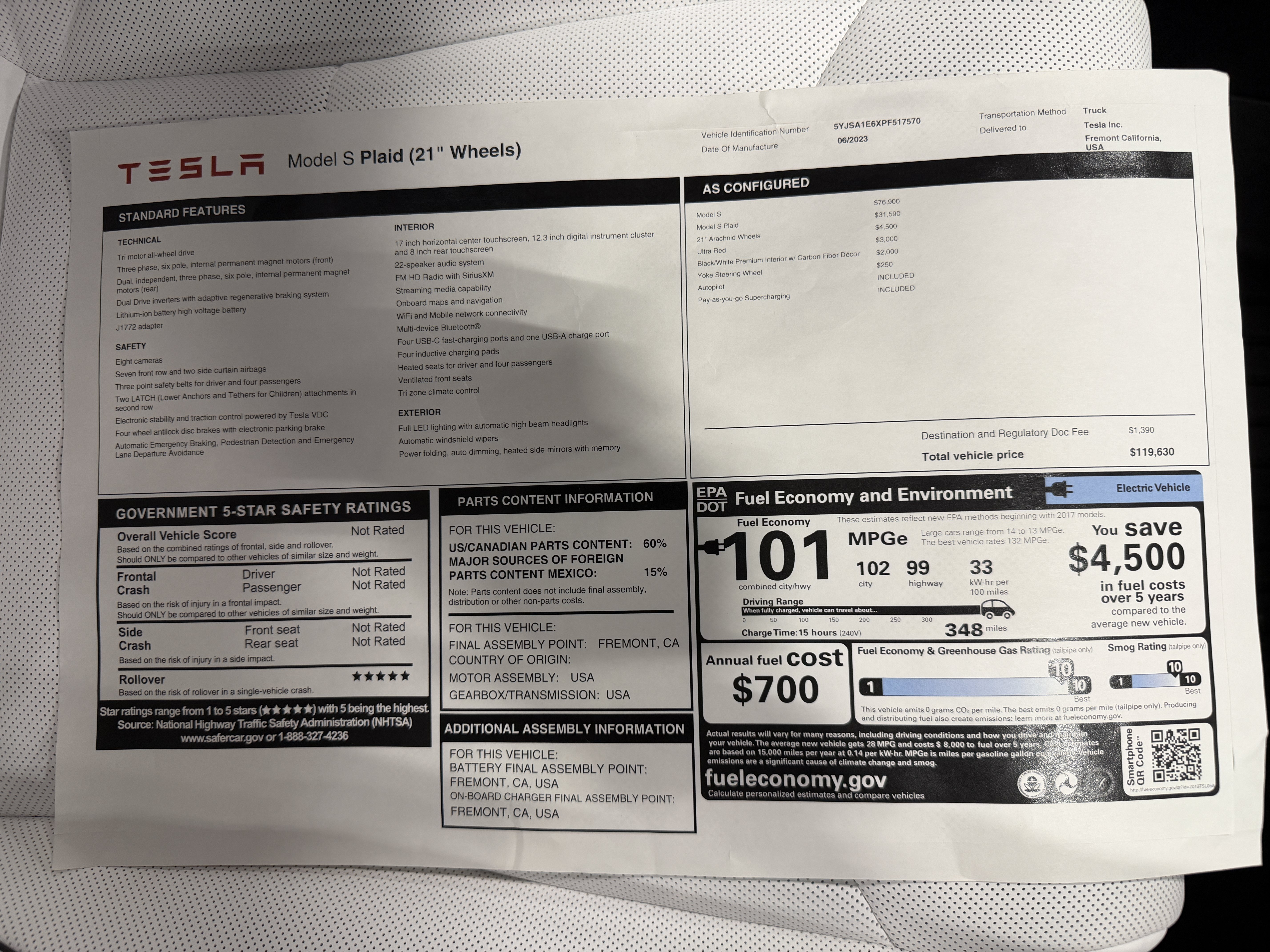 Used 2023 Tesla Model S Plaid AWD/4WD image 18