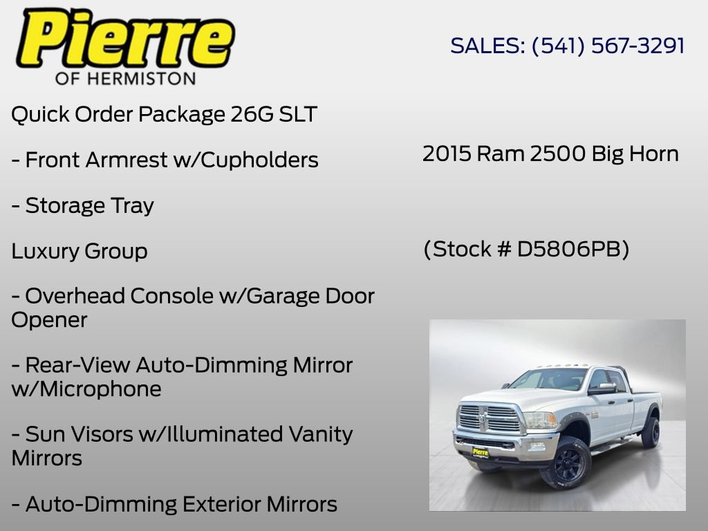 Used 2015 RAM 2500 SLT w/ Protection Group AWD/4WD image 6