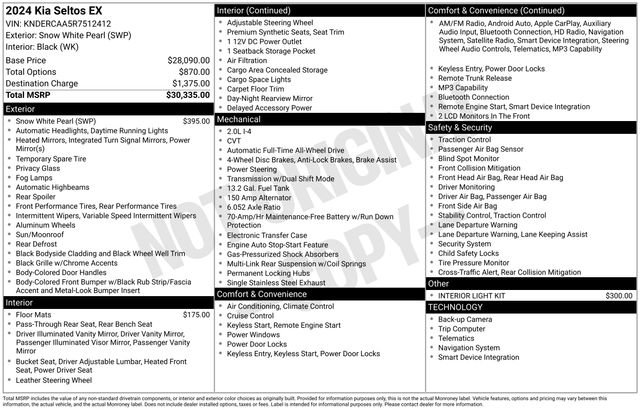 Certified 2024 Kia Seltos EX AWD/4WD image 21