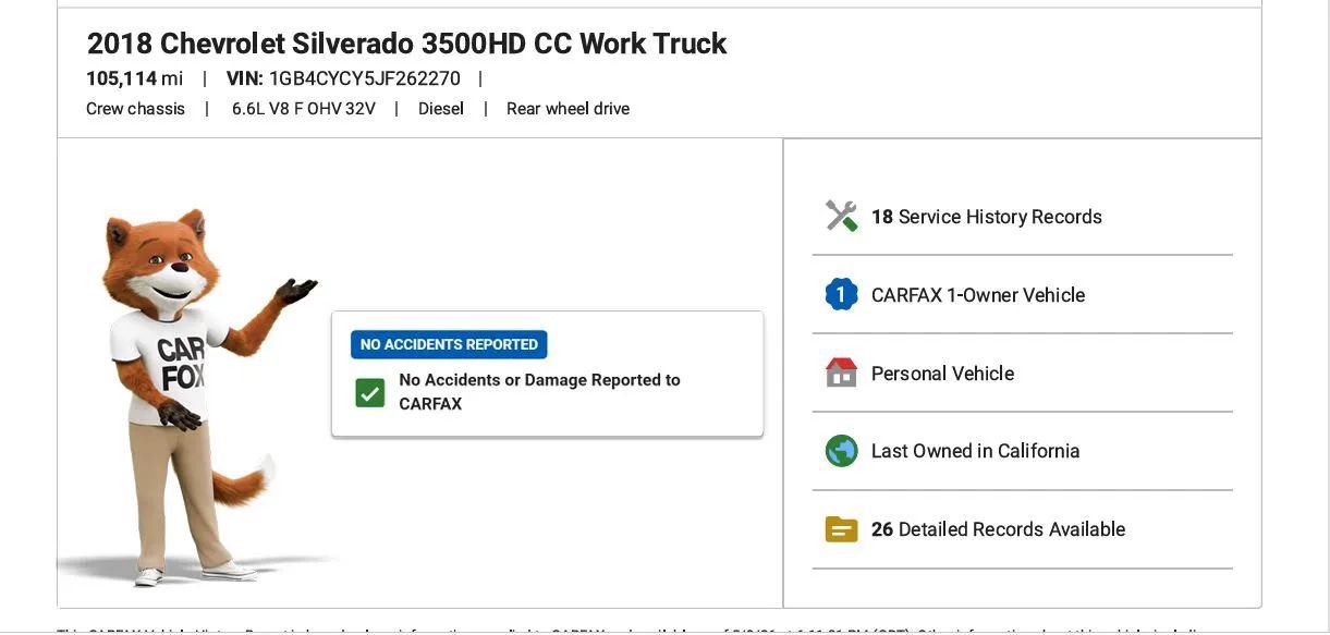 Used 2018 Chevrolet Silverado 3500 Work Truck Pickup 4D 8 ft RWD image 2
