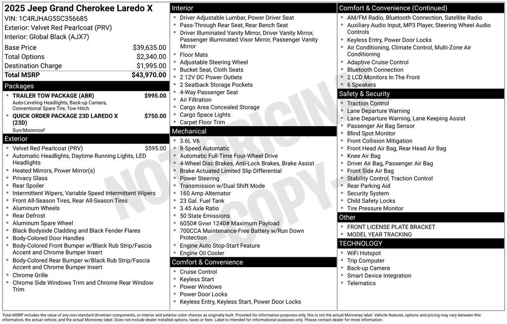 New 2025 Jeep Grand Cherokee Laredo X w/ Trailer Tow Package image 6