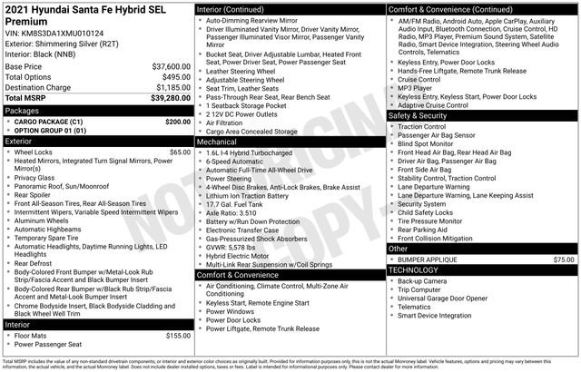 Used 2021 Hyundai Santa Fe SEL Premium w/ Cargo Package image 33