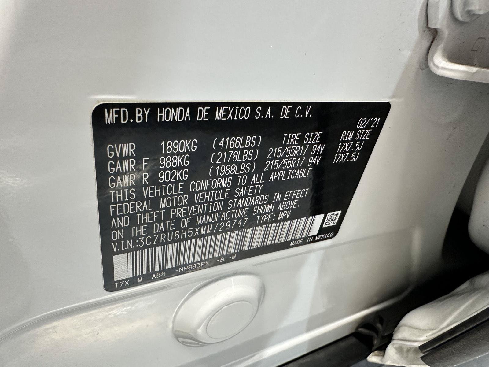Used 2021 Honda HR-V EX image 16