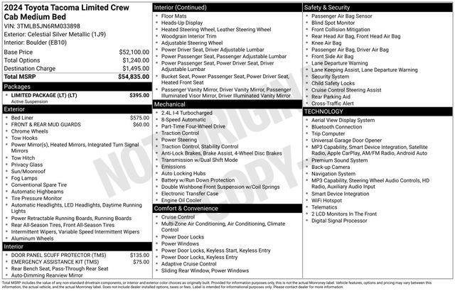 Used 2024 Toyota Tacoma Limited w/ Limited Package (LT) AWD/4WD image 34