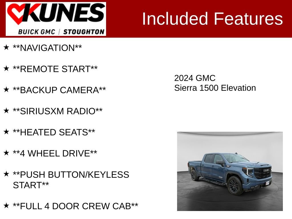 Used 2024 GMC Sierra 1500 Elevation w/ LPO, Elevation Black Package AWD/4WD image 2