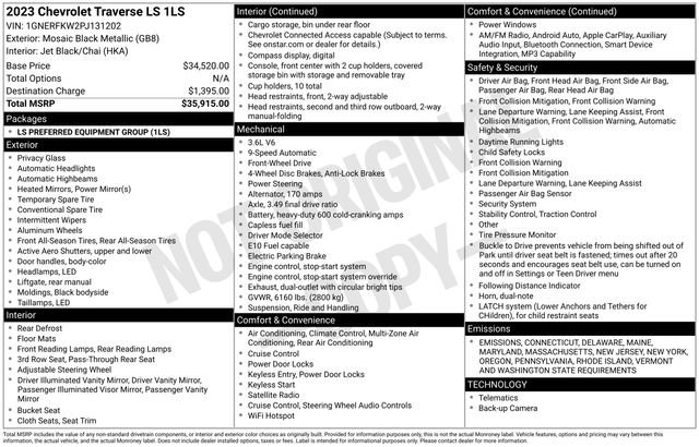 Used 2023 Chevrolet Traverse LS image 5