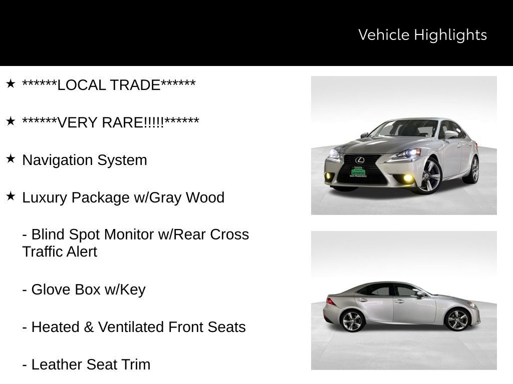 Used 2014 Lexus IS 350 AWD w/ Luxury Package w/Gray Wood image 45