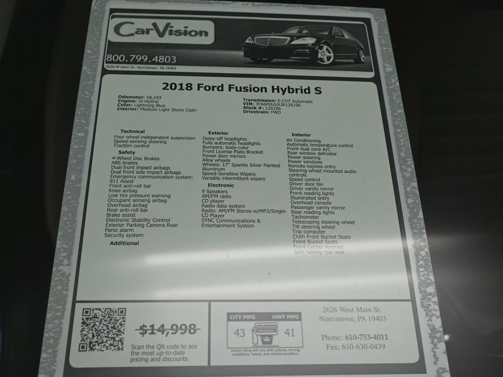 Used 2018 Ford Fusion S image 31