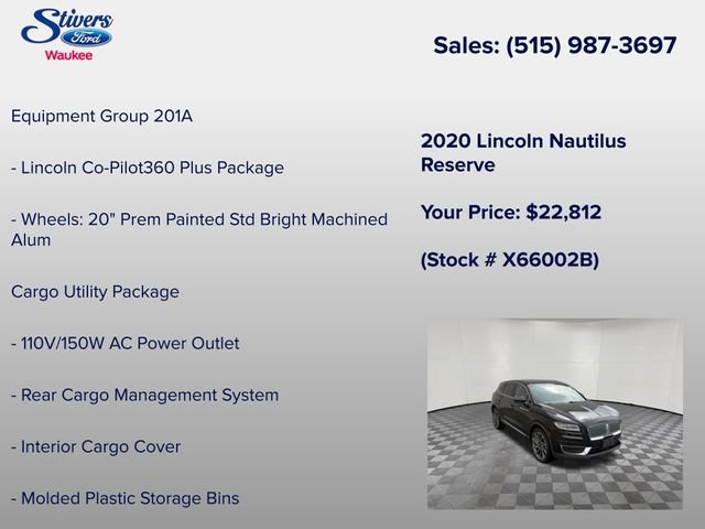 Used 2020 Lincoln Nautilus Reserve w/ Equipment Group 201A AWD/4WD image 8