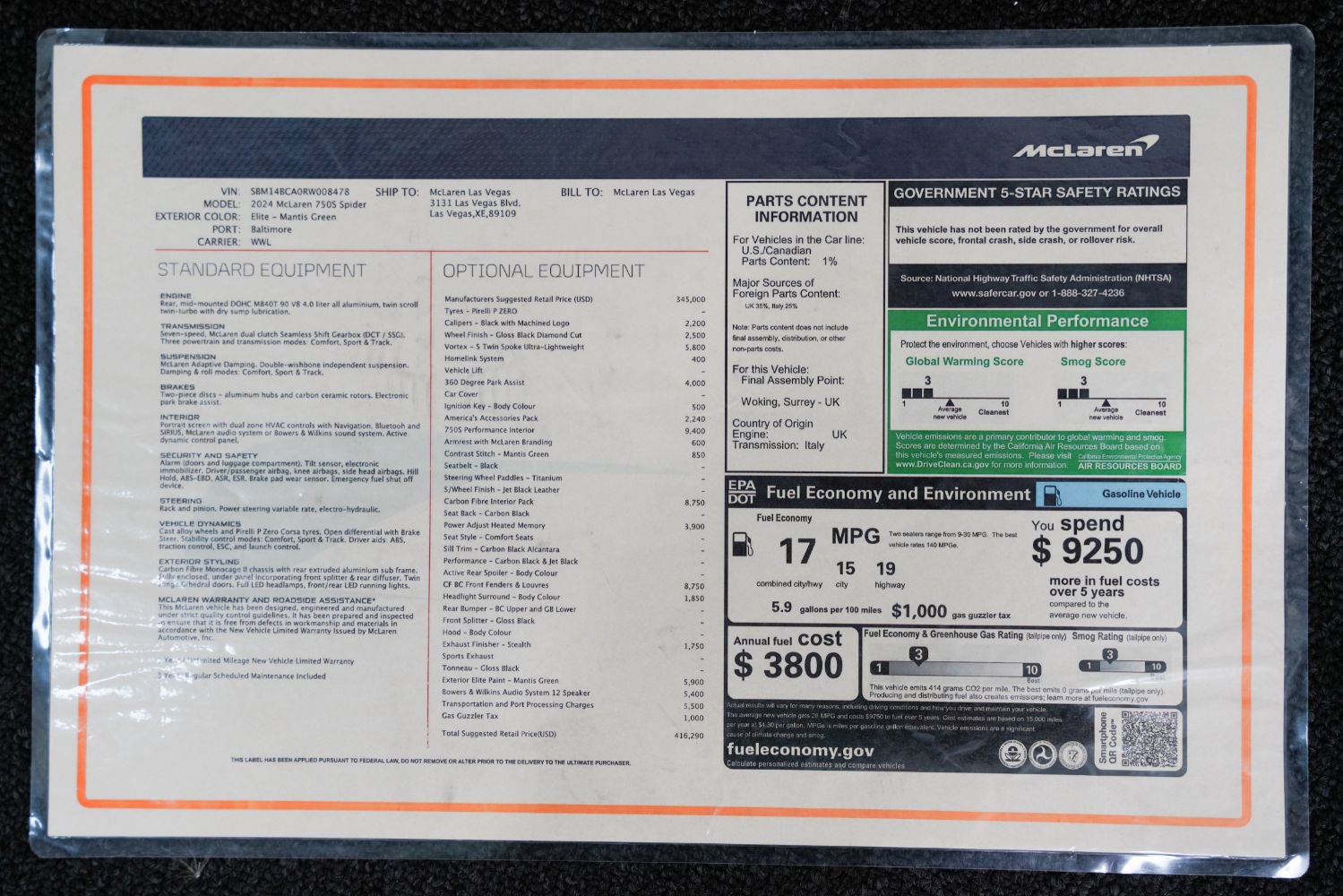 Used 2024 McLaren 750S Spider RWD image 3