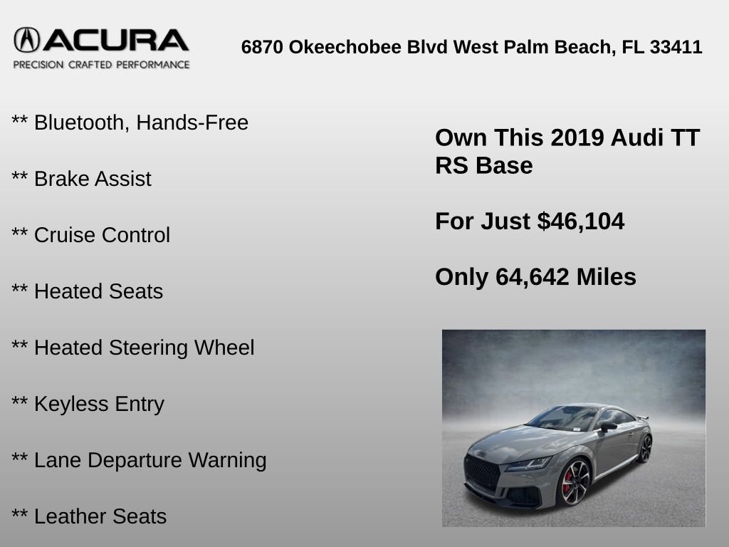 Used 2019 Audi TT RS w/ Technology Package image 24