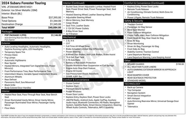 Used 2024 Subaru Forester Touring w/ POP Package 3 AWD/4WD image 38